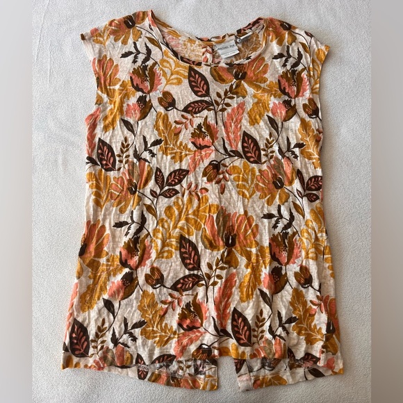 Rachel Zoe Linen Floral Print Sleeveless Top S - Picture 2 of 8